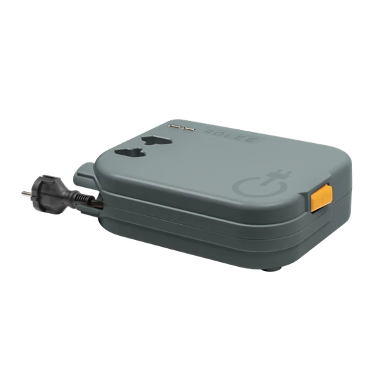 ROLEE M automata hosszabbító, 2db földeletlen aljzat + 2db USB aljzat, 4m, Grafitszürke