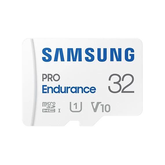 SAMSUNG Memóriakártya, PRO Endurance microSD kártya 32GB, CLASS 10, UHS-I (SDR104), + SD Adapter, R100/W30