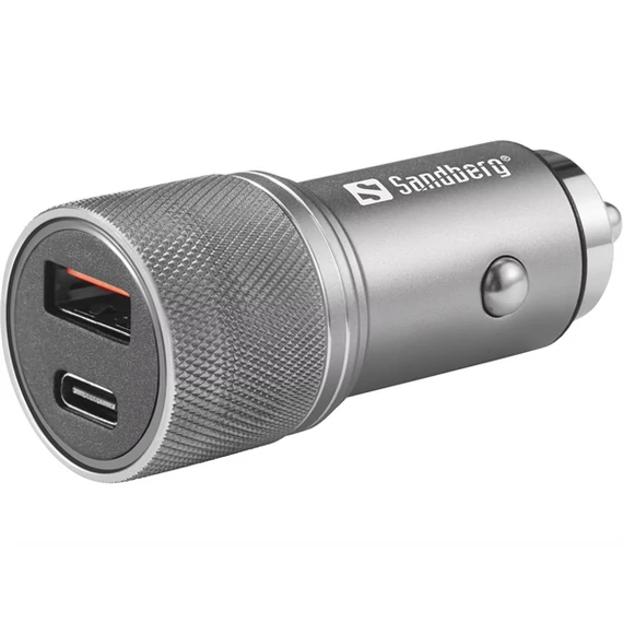 SANDBERG Autós töltő, Car Charger 1xQC3.0+1xUSBC 48W