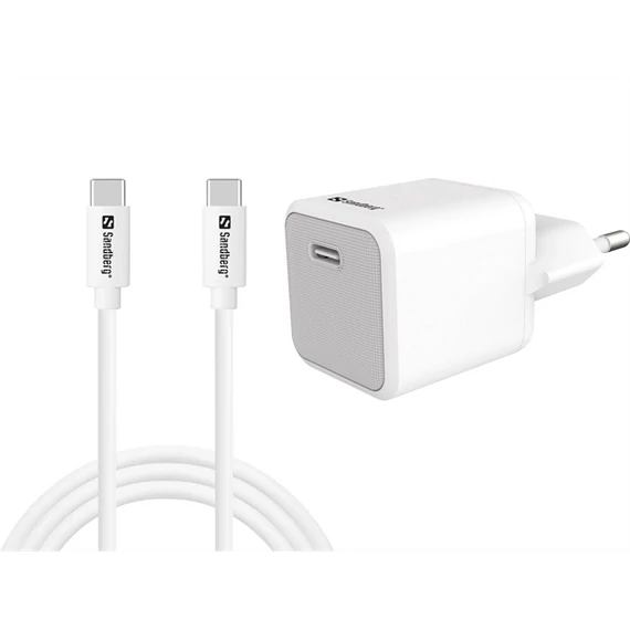 SANDBERG Hálózati töltő, USB-C 20W Charger+USB C - C1m