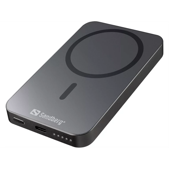 SANDBERG Hordozható akkumulátor, Mag Wireless Powerbank 5000 ALU