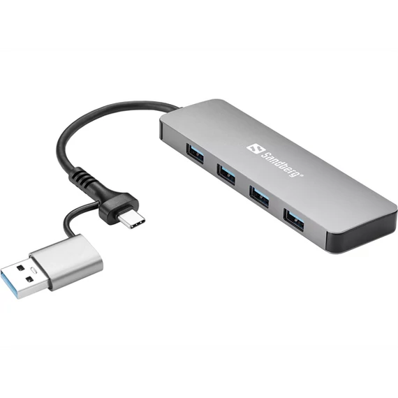 SANDBERG Hub és elosztó, USB-C/A to 4xUSB 3.0 Hub