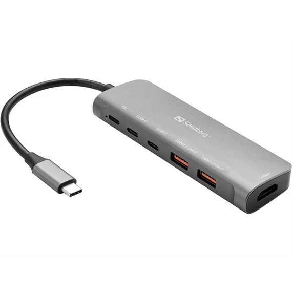 SANDBERG USB-C Dokkoló HDMI + 2xUSB-A + 2xUSB-C + PD100W