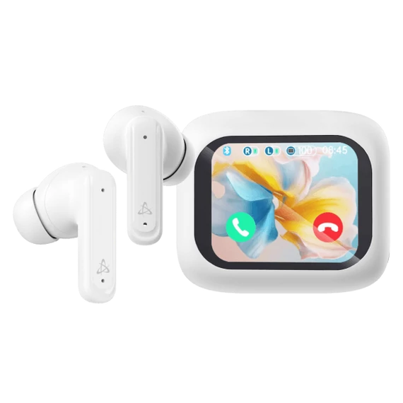 SBOX EB-TWS08-W Bbluetooth v:5.4 fülhallgató mikr.toucLCD, fehér, BR+EDR+BLE