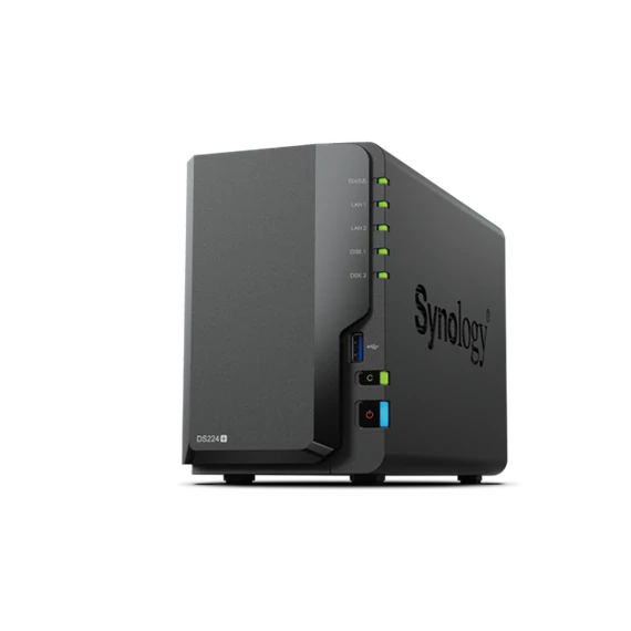 SYNOLOGY NAS 2 fiókos DS224+ Intel Celeron J4125 4x2GHz, 2GB DDR4, 2x1GbE, 2xUSB3.2Gen1
