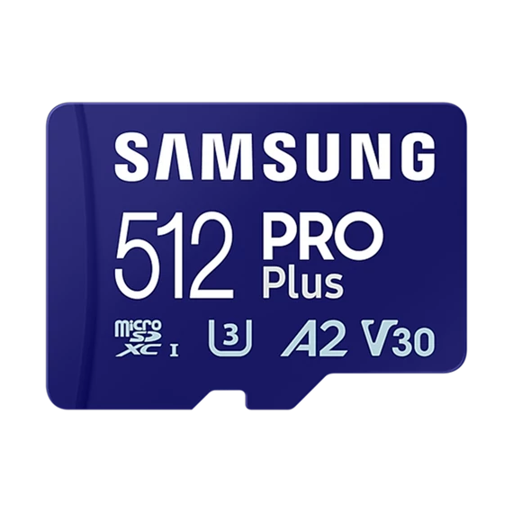 Samsung MicroSD kártya - 512GB MB-MD512SA/EU (PRO PLUS, UHS-I, R180/W130, adapter, 512GB)