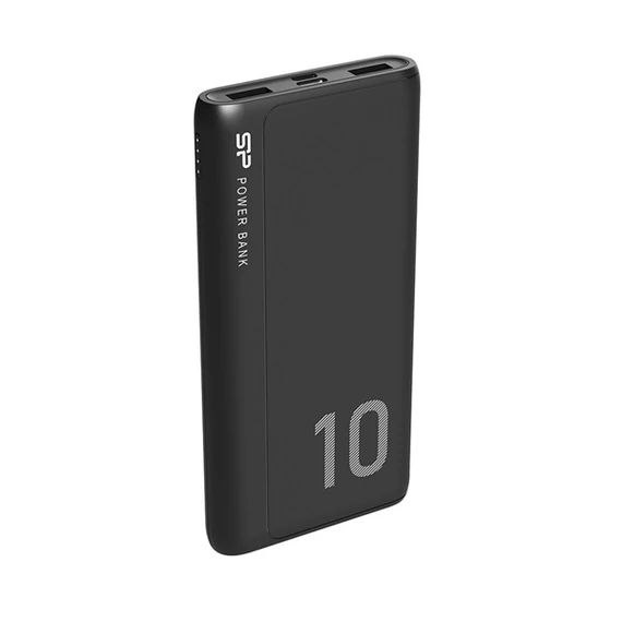 Silicon Power Akkubank - 10000mAh GP15 PowerBank Fekete (USB1: DC 5V/2.1A, USB2:DC 5V/2.1A)