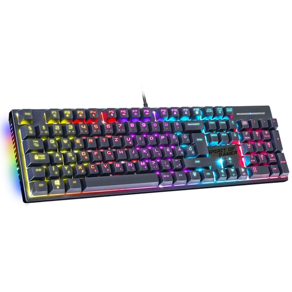 Spirit of Gamer Billentyűzet Mechanikus - XPERT K250 (105 gomb, SOG red, RGB LED,USB, anti-ghosting, fekete, magyar)