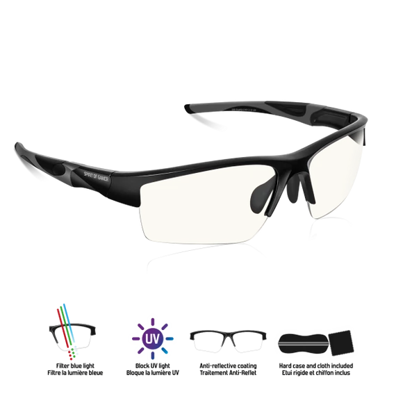 Spirit of Gamer Szemüveg - Retina Pro (Kékfény/UV szűrő, tükröződés mentes, modern dizájn, fekete)