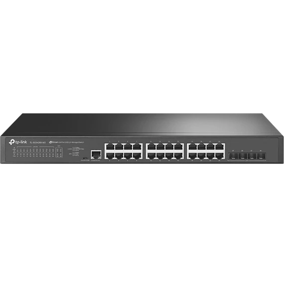 TP-LINK Switch 24x2.5Gbps + 4x10G SFP+ + 1xkonzol port Menedzselhető Rackes, SG3428X-M2