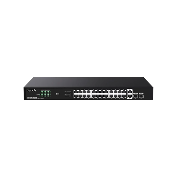 Tenda Switch PoE - TEG1128P-24-250W (24x1Gbps + 2x 1Gbps Uplink + 2x SFP;  24 af/at PoE+ port; 250W; rack-mount)