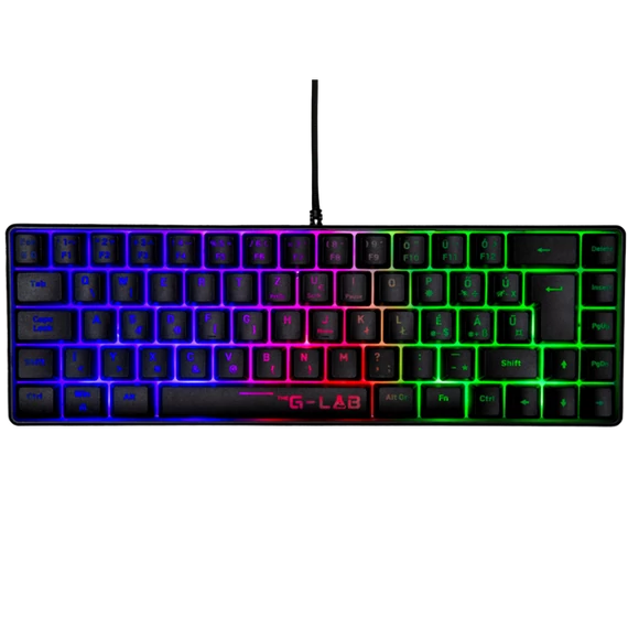 The G-Lab Gamer Billentyűzet - KEYZ HYDROGEN HU (RGB LED, TKL, USB, fekete, magyar)