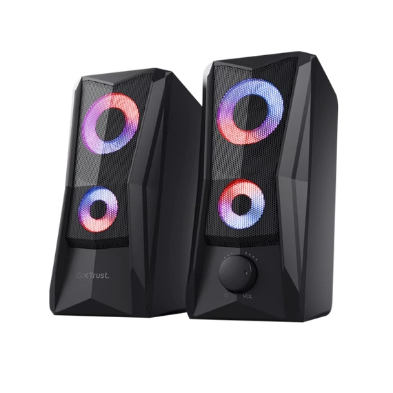 Trust Hangszóró 2.0 - GXT606 Javv (6W RMS; hangerőszabályzó; 3,5mm jack; USB tápcsatlakozó; fekete; világítás)