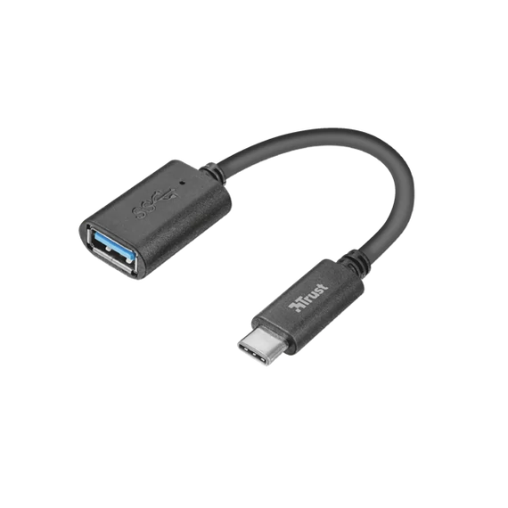Trust Kábel - USB-C - USB3.0 (10cm; fekete; USB-C - USB-A csatlakozó)
