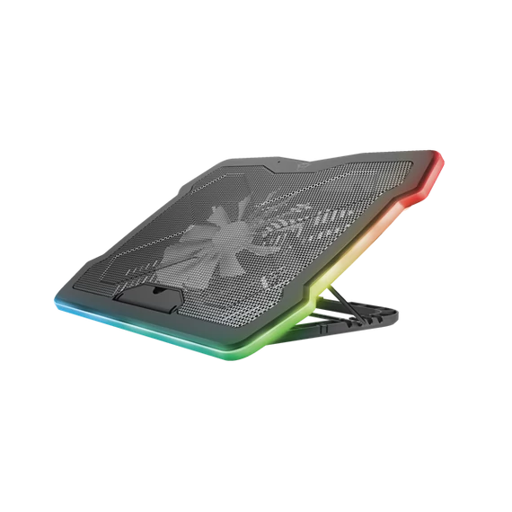 Trust Notebook Hűtő Pad - GXT1126 Aura (állítható dőlésszög; USB-ről működő ventilátor; LED; fekete)