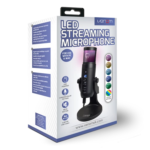 VENOM LED RGB Streamer Mikrofon, VS2868