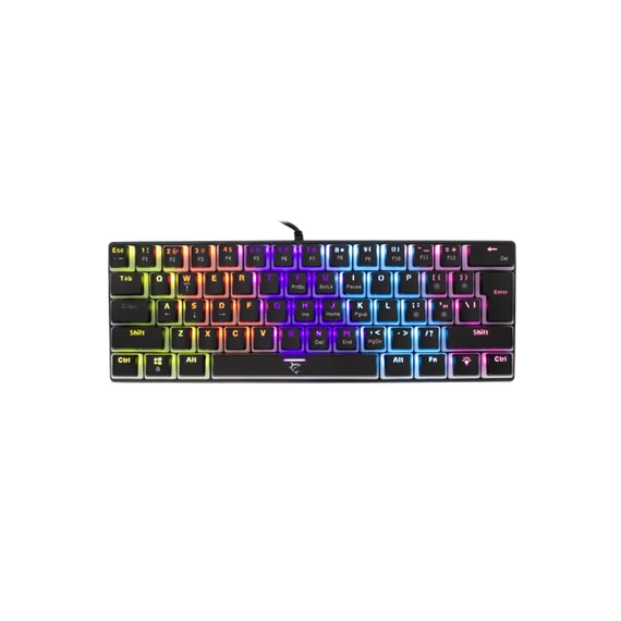 WHITE SHARK GK-2202-2B/BL-US ASHIKO-2/B/BL-US fekete mech.bill. angol, 61 kék kapcs.