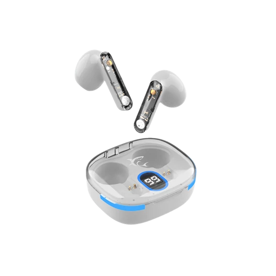 WHITE SHARK HYPERBEAT-W, GEB-TWS37W bluetooth In-ear fülhallgató mikrofonnal, fehér