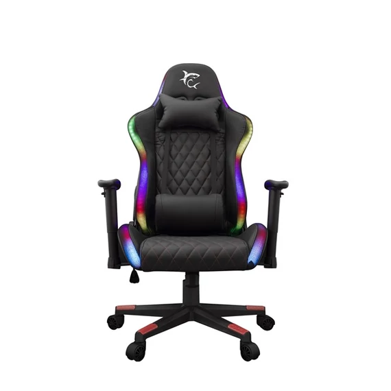 WHITE SHARK THUNDERBOLT RGB gamer szék fekete/piros varrás