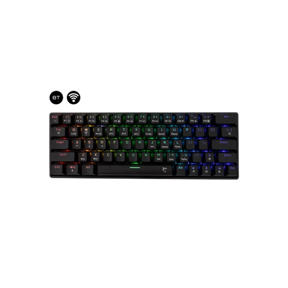 WHITE SHARK W029932 Premium KAIKEN-B/R-US vezeték nélküli mech. gamer billentyűzet, 63 piros kapcs. fekete (angol)