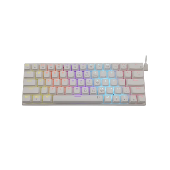 WHITE SHARK WAKIZASHI-W/R-US, GK-002211-W/R-US fehér mechanikus gamer billentyűzet, piros kapcs. angol