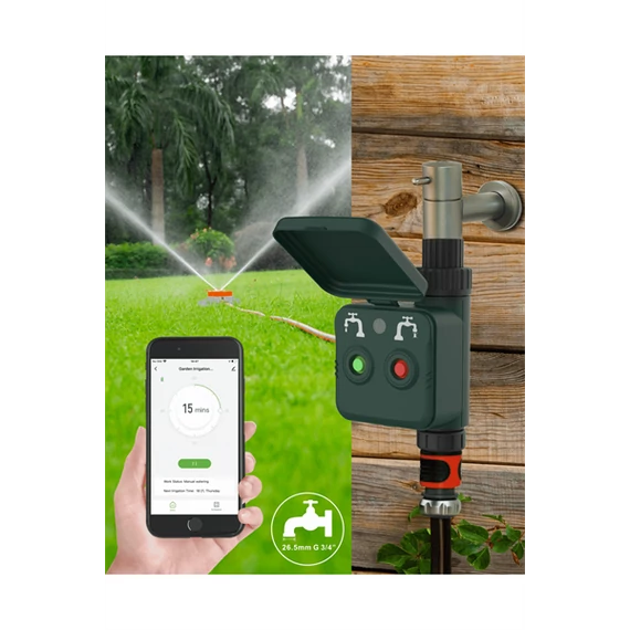 Woox Smart Zigbee Kerti Öntöző Szabályozó - R7060 (ZigBee 3.0, 1.5V AAx4, 0,2-0,7 MPa)