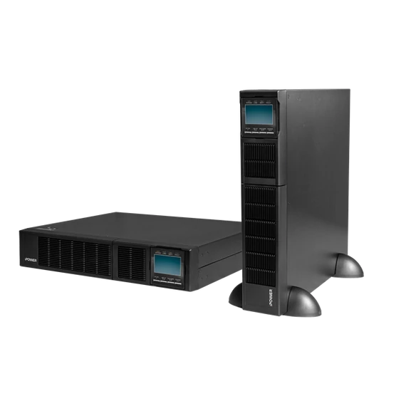 iPOWER UPS, 3000VA, 3000W, 8x C13 + 1x C19, SNMP/USB/RS-232,szünetmentes tápegység, LCD kijelző, AVR, online, Rack/Tower