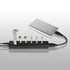 AXAGON HUE-SA7BP USB3.0 CHARGING HUB (Hétportos USB 3.0 hub gyors töltési támogatással. AC adapter a csomagban. Fekete)