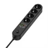 COLORWAY Hálózati elosztó, CW-CHE44PDB, 4 tápcsatlakozó/4USB (C típusú PD20W + 3USB QC3.0) (45W) Fekete 2M