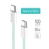 COLORWAY Kábel Type-C CW-CBPDCC061-G, fonott pamut, PD Fast Charging 60W, 3,0A 1M zöld