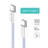 COLORWAY Kábel Type-C CW-CBPDCC061-PU, fonott pamut, PD Fast Charging 60W, 3,0A 1M lila