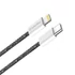 COLORWAY Kábel Type-C CW-CBPDCL061-BK,  Apple Lightning, fonott pamut, PD 27W, 1M fekete