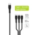 COLORWAY Kábel Type-C CW-CBPDU3060-BK, 3B1 (Lightning+MicroUSB+Type-C) 3.0A (PD60W adatok) 1.2 fekete