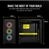 CORSAIR Ház iCUE 4000D RGB AIRFLOW, 3xAF120 RGB ELITE Ventillátorral + Kontroller, Tápegység nélkül, Edzett Üveg, fekete