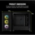 CORSAIR Ház iCUE 4000X RGB, 3x12mm RGB Ventillátorral, Tápegység nélkül, Edzett Üveg, fekete