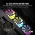 CORSAIR Ház iCUE LINK 6500X RGB, 3x iCUE LINK RX120 RGB Ventilátor, Tápegység nélkül, Edzett Üveg, fekete