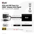 Club 3D Átalakító - CAC-1720 (USB-A & VGA to HDMI, M/F, 0.6m, 28AWG, Full HD 1080p)