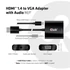 Club 3D Átalakító - CAC-1302 (HDMI 1.4 to VGA + Audio, 1080p@60Hz, Micro USB power)