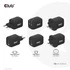 Club 3D Hálózati töltő - CAC-1913EU (65W GAN, Triple port 2xUSB-C 1xUSB-A PD 3.0)
