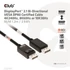 Club 3D Kábel - CAC-1091 (DisplayPort 2.1,  DP80, 4K240Hz, 1.2m, Bidirectional, M/M)