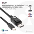 Club 3D Kábel - CAC-1115 (Mini DisplayPort to DisplayPort 1.4 HBR3, 8K60Hz/4K120Hz, 2m, kétirányú)