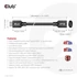 Club 3D Kábel - CAC-1322 (HDMI 2.1 Ultra High Speed, 4K120Hz 8K60Hz, 30AWG, 48Gbps, 1m, M/F)