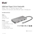 Club 3D USB Hub - CSV-1594 (3.1 USB-C Gen 1 to HDMI, 2xUSB-A Gen 1, USB-C Gen 1, VGA, SD, Micro SD 3.0, RJ45, 3,5 Jack)