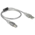 Delock Kábel - 82057 (USB2.0, A-B nyomtató kábel, apa/apa, ferrit, 0,5m)