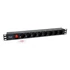 Equip Hálózati Elosztó - 333286 (C14, 8 Schuko, Rack 1U, 1,8m kábel, fekete)