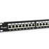 Equip Patch panel - 326625 (24 port, Cat6A, 1U, árnyékolt, fekete)
