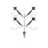 MULTIBRACKETS 4 karos asztali konzol, M VESA Gas Lift Arm Quad Silver (15-32", max.VESA: 100x100 mm, 10 kg)