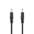 Nedis CAGL22000BK05 audio kábel, 3.5 mm sztereo jack dugó - 3.5 mm sztereo jack dugó, 0.50 m
