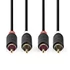 Nedis CABW24200AT05 sztereo audió kábel 2x RCA férfi,  2x RCA férfi, Aranyozott,  0,50 m , kerek,  Antracit
