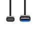 Nedis CCGL61600BK10 USB kábel, USB 3.2 Gen 1, USB-A dugó - USB-C dugó, 15 W | 5 Gbps, 1 m